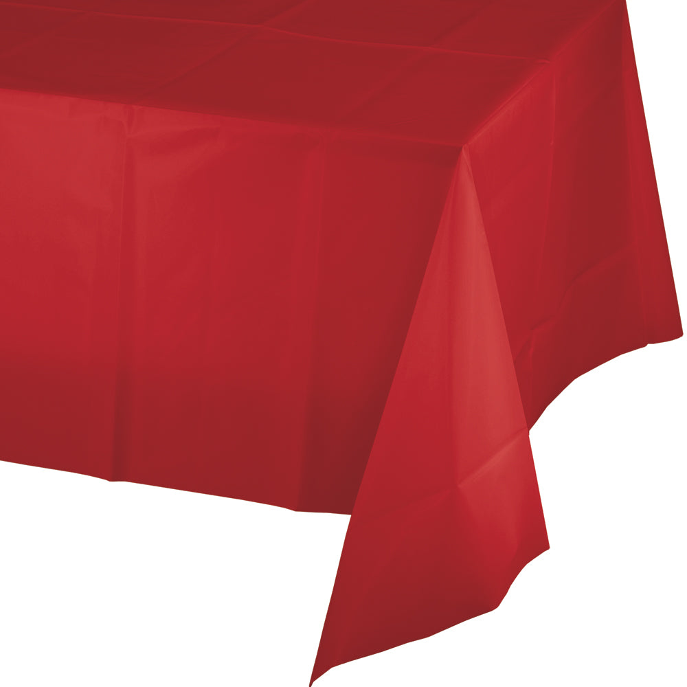 Classic Red Plastic Tablecover