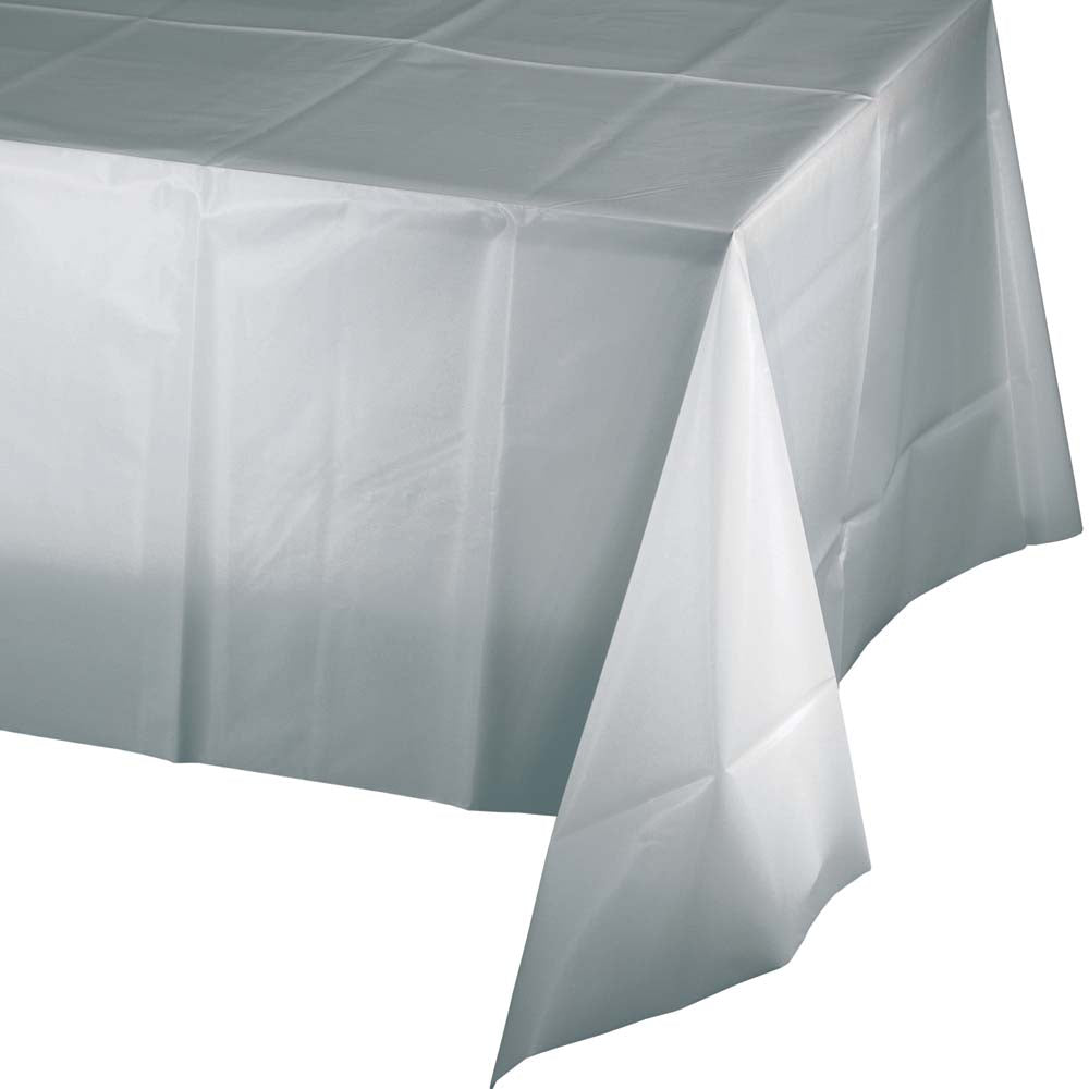 Shimmering Silver Plastic Table cover