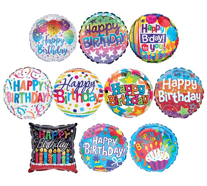 4&quot; AIR-FILLED BIRTHDAY ASSORTMENT STICK BALLOONS