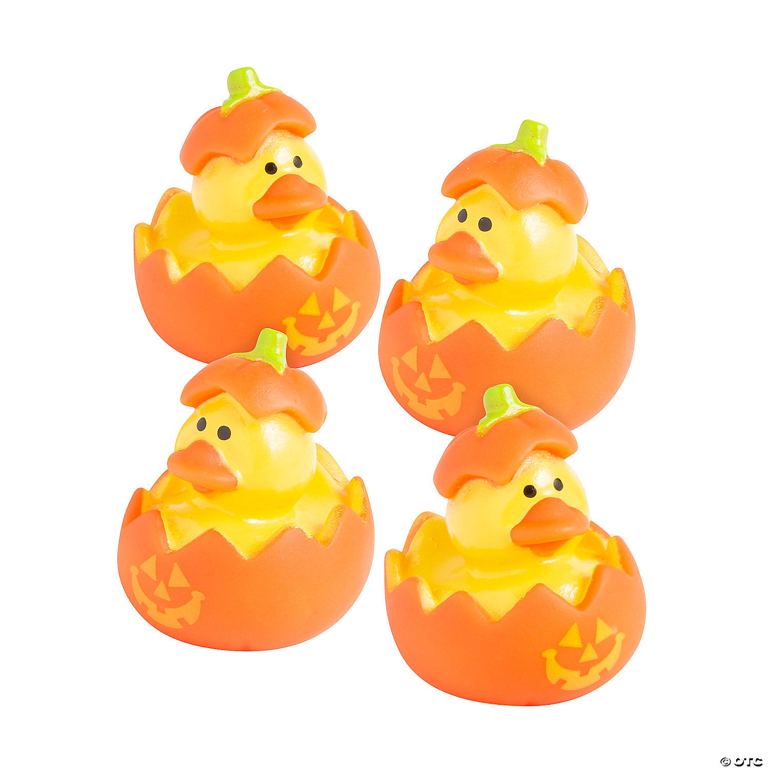 Mini Orange Jack-O'-Lantern Vinyl Rubber Ducks