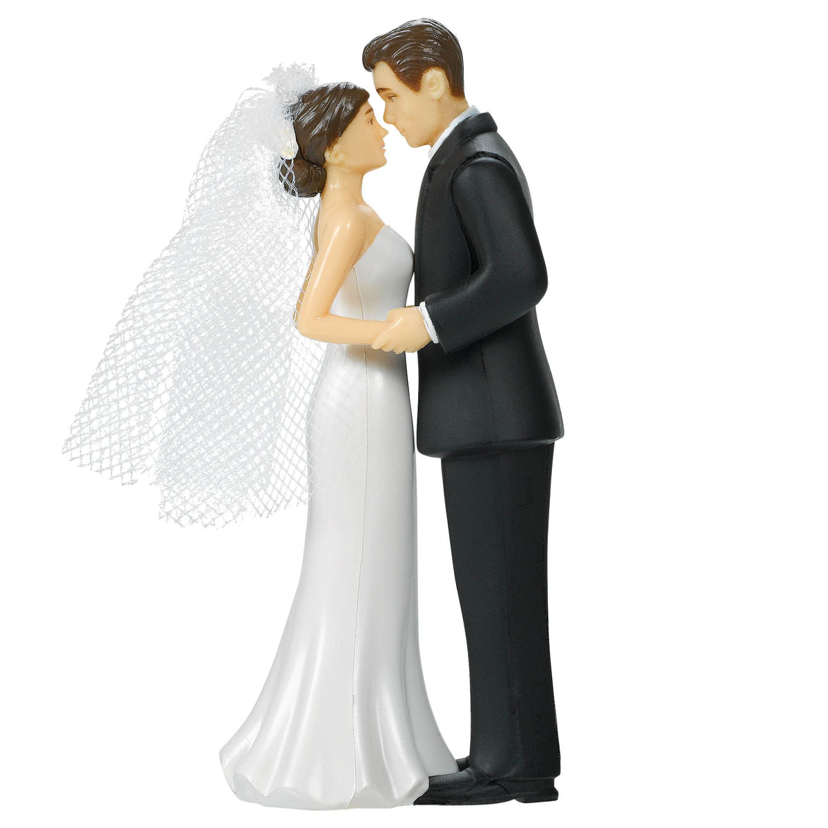 Brunette Bride &amp; Groom Wedding Cake Topper