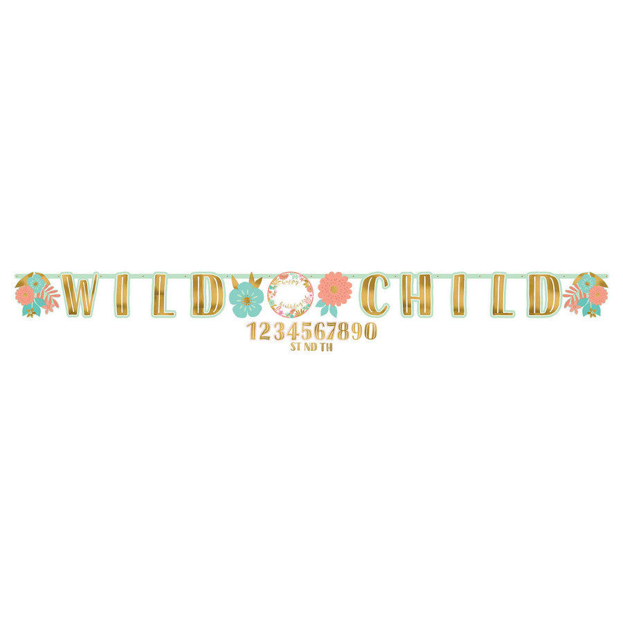 &quot;Wild Child&quot; Birthday Jumbo Letter &amp; Number Banner