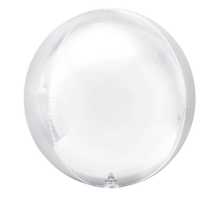 16" SOLID WHITE ORBZ BALLOON