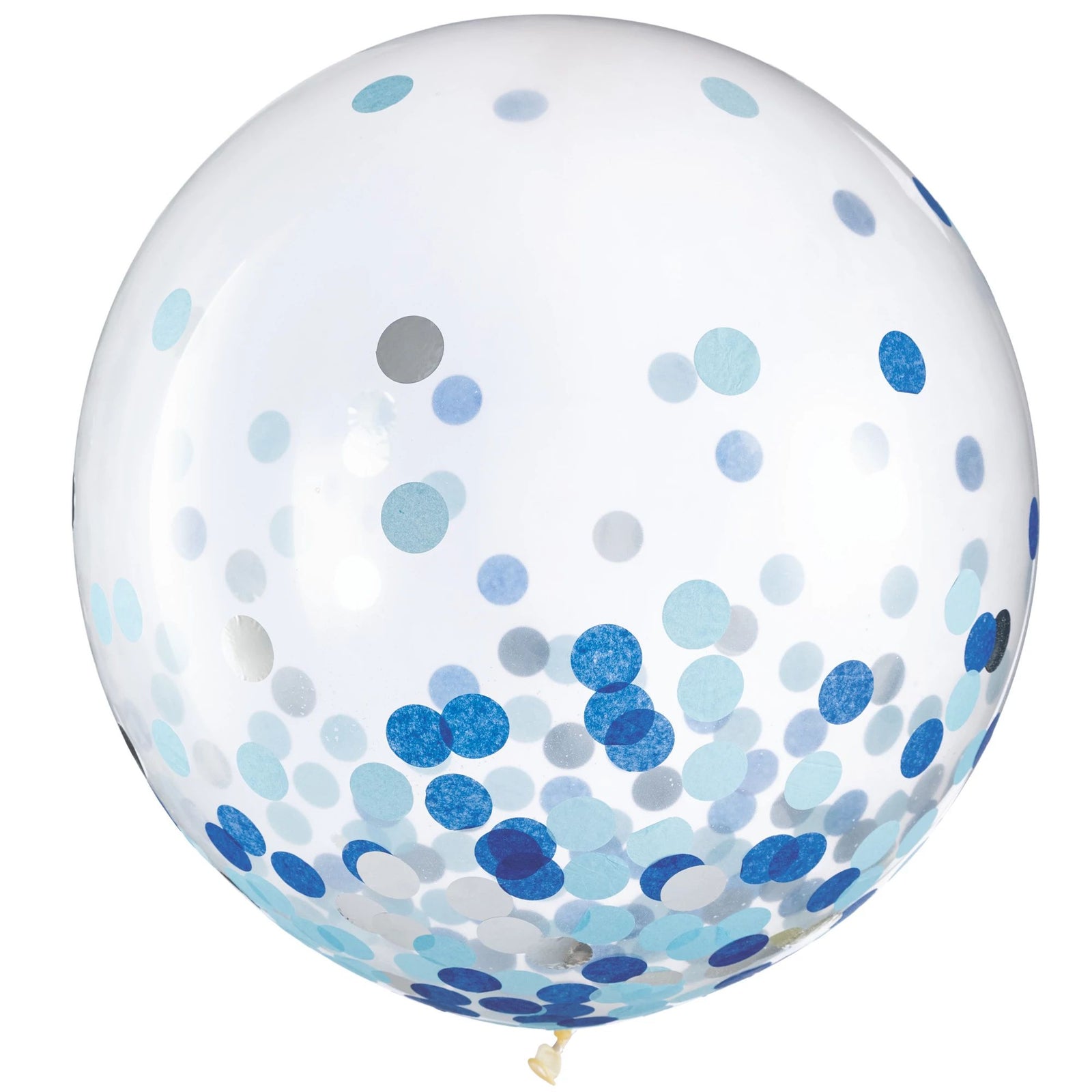 2ct 24in Latex Confetti Blue/Silver Balloon