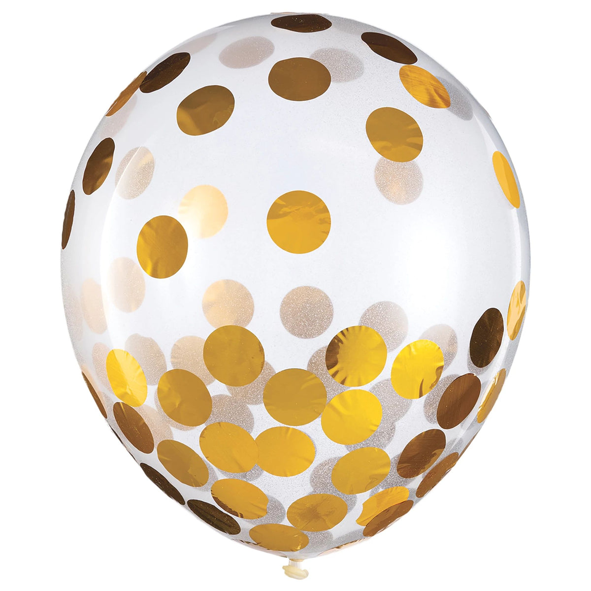 Latex Balloons w/ Confetti, 12&quot; - Gold Foil