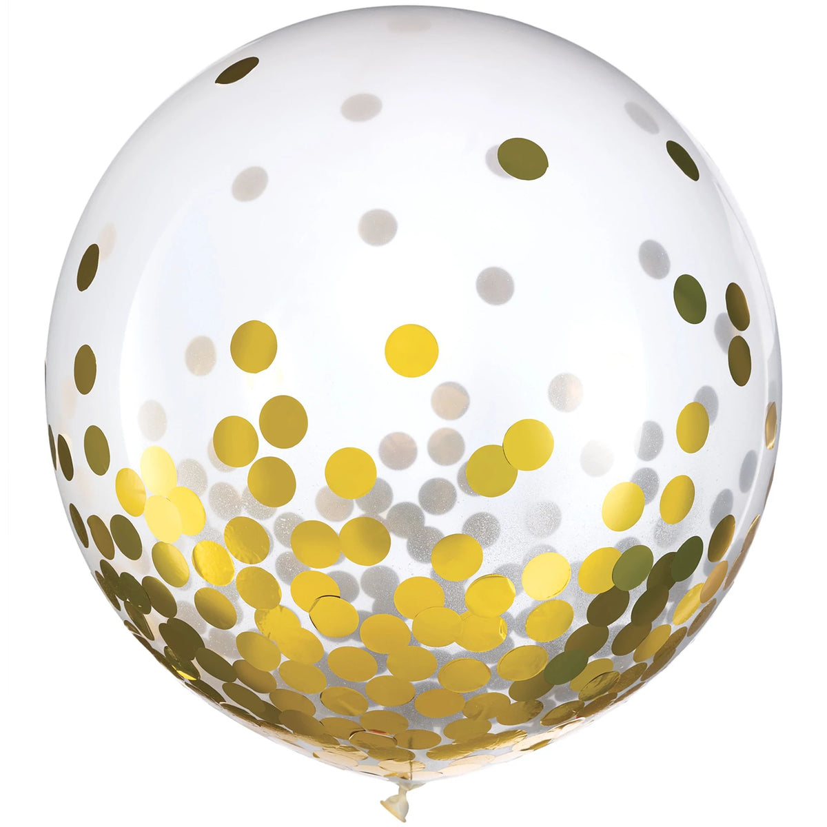 Latex Balloons w/ Confetti, 24&quot; - Gold Foil