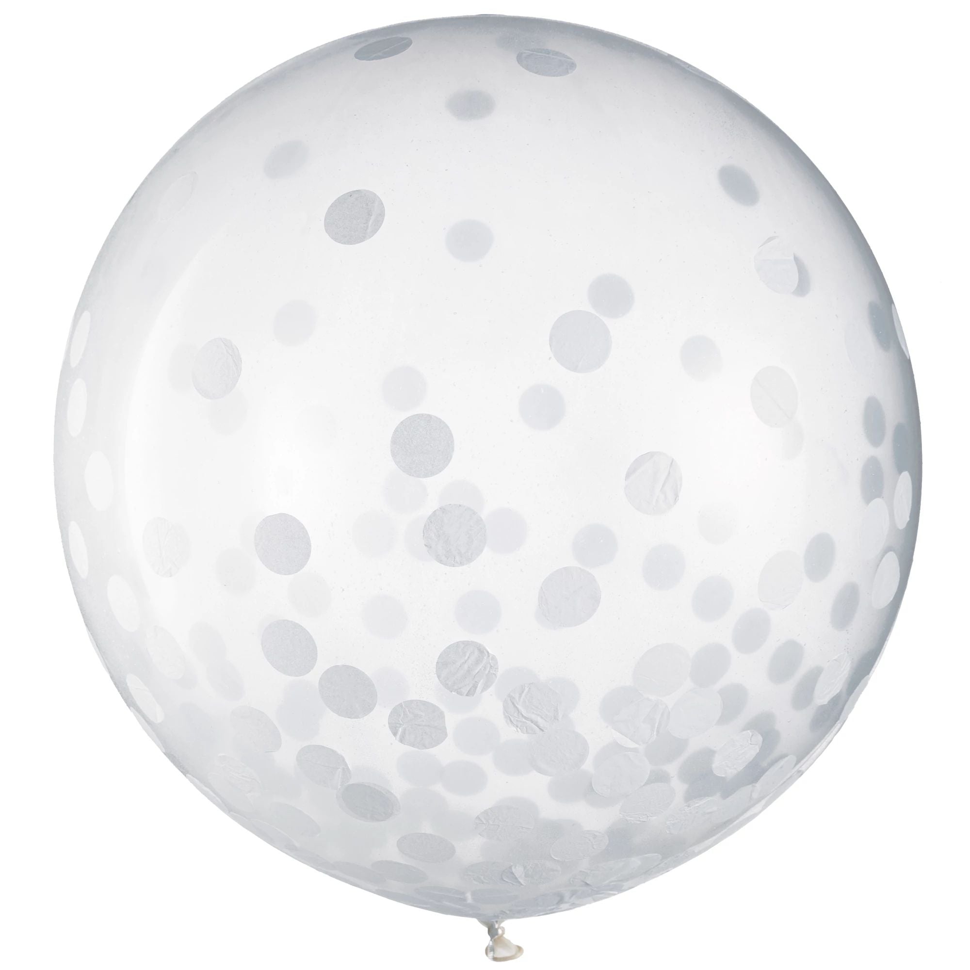 Latex Balloons w/ Confetti, 24" -White Tissue