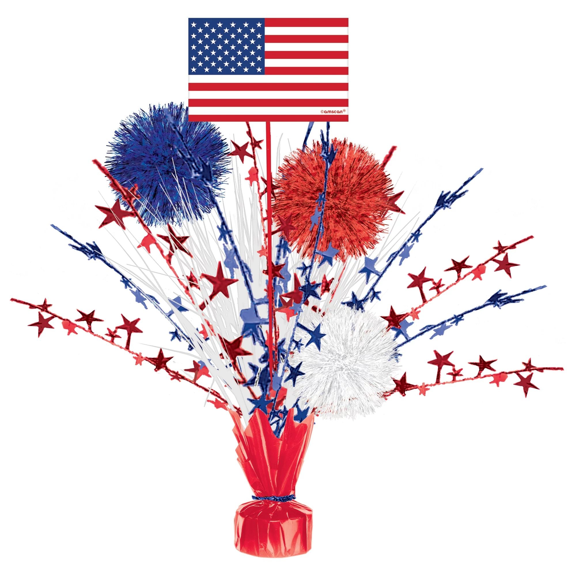 Patriotic Tinsel Burst Centerpiece