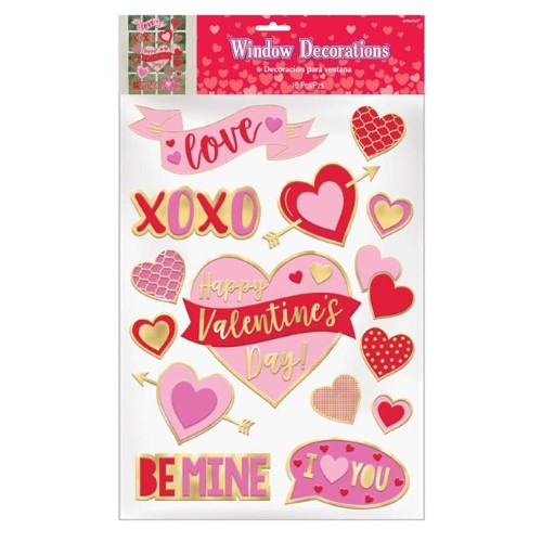 Valentines Day Gel Cling Window Decoration