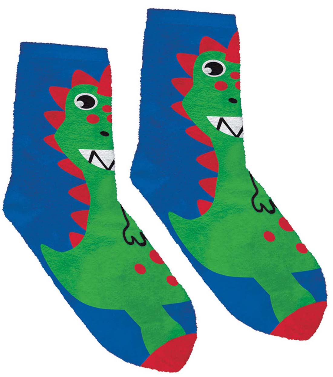 Fuzzy Dinosaur Socks - Adult