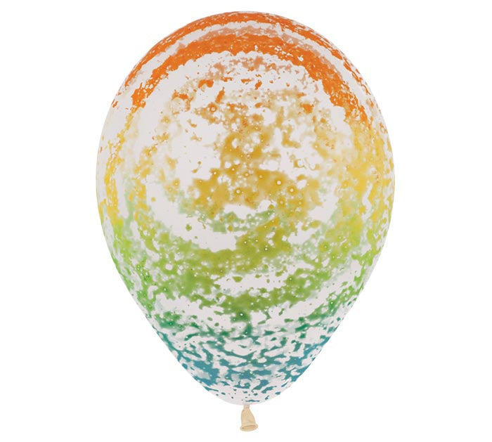 Graffiti Rainbow on Clear Latex Balloon 1ct, 11" 