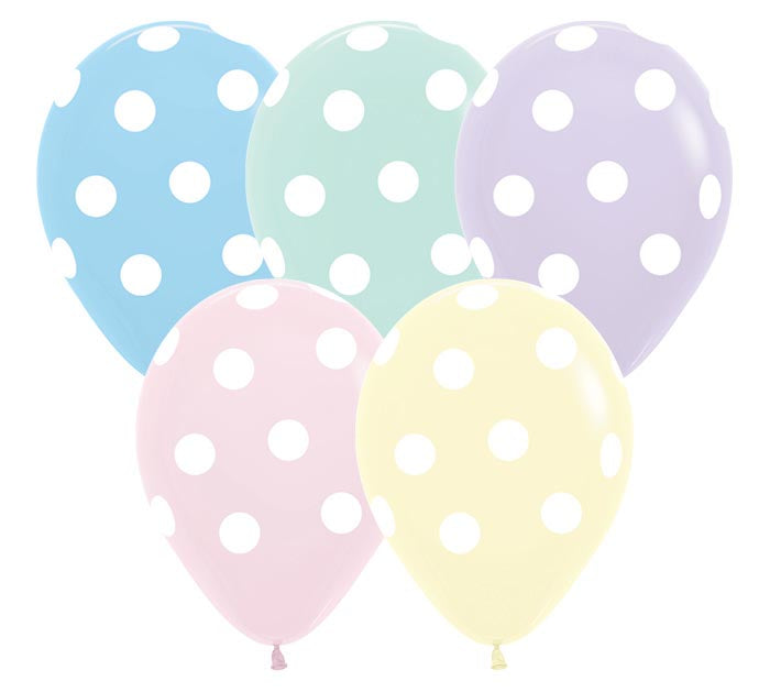 Polka Dots Pastel Assorted Latex Balloon 1ct, 11"