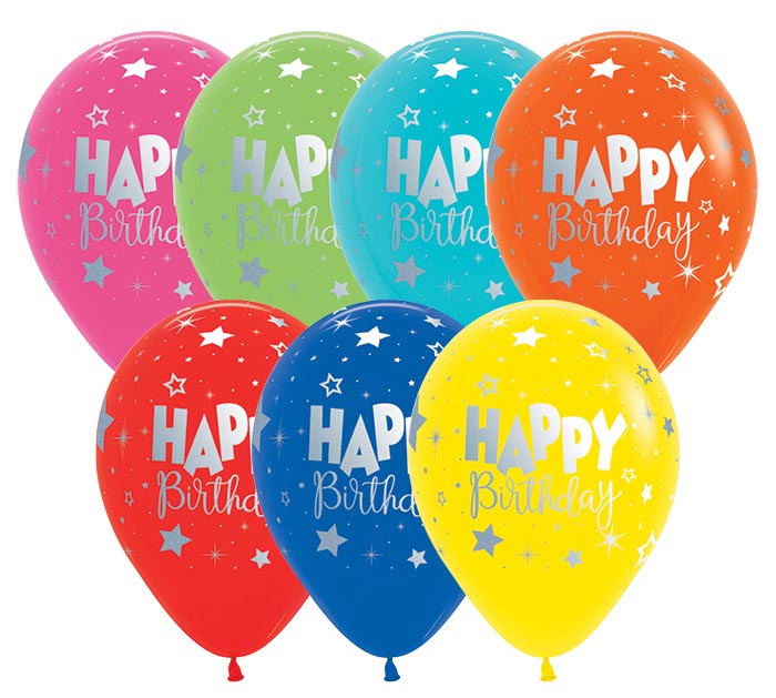 Happy Birthday Fantasy Assorted Latex Balloon 1ct, 11" 