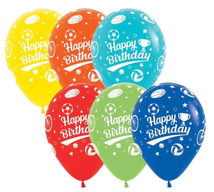 Happy Birthday Sports Assortment Latex Balloon 1ct, 11&quot; 