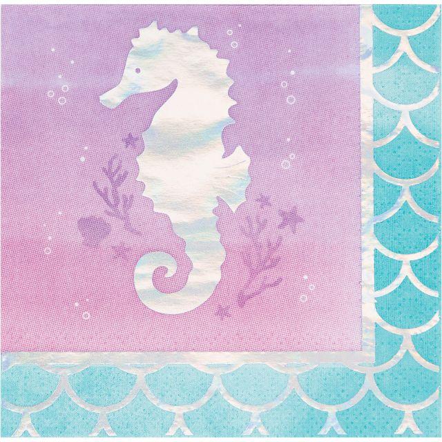 Creative Converting Iridescent Mermaid Party Beverage Napkins