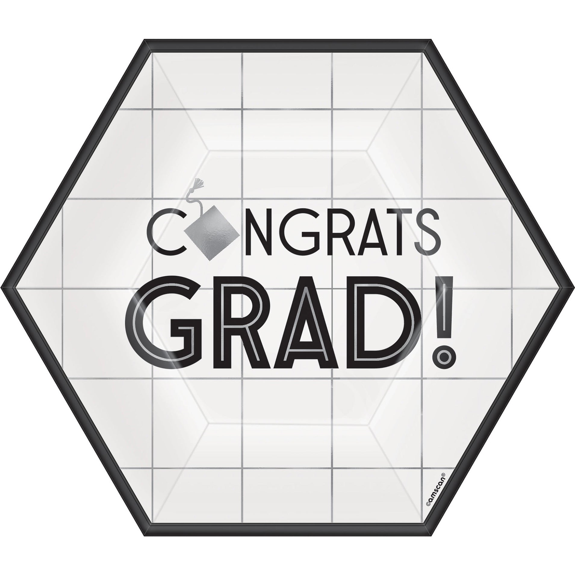 Grad Hexagon Paper Plates 7" 36ct