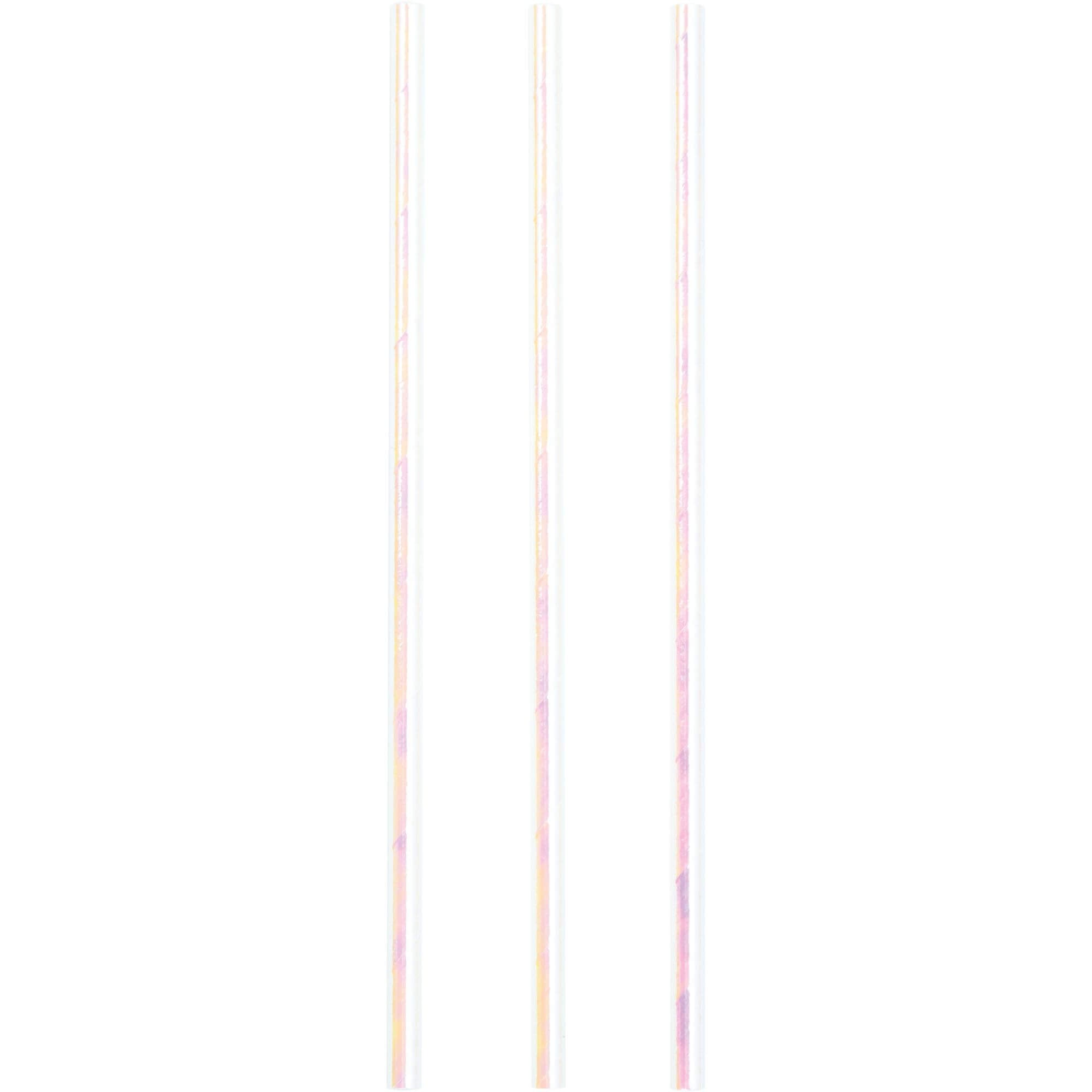 Iridescent Pink Paper Straws