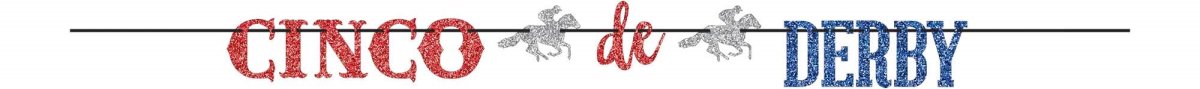 Cinco De Derby Ribbon Glittery Letter Banner - Party Room Horse Decoration