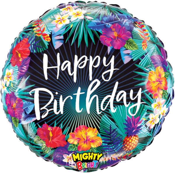 387 21&quot; Mighty Tropical Flower Birthday Foil Balloon