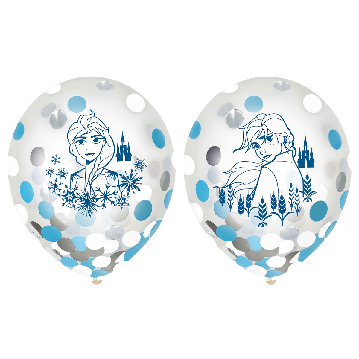 Frozen 2 12&quot; Latex Confetti Balloons 6ct