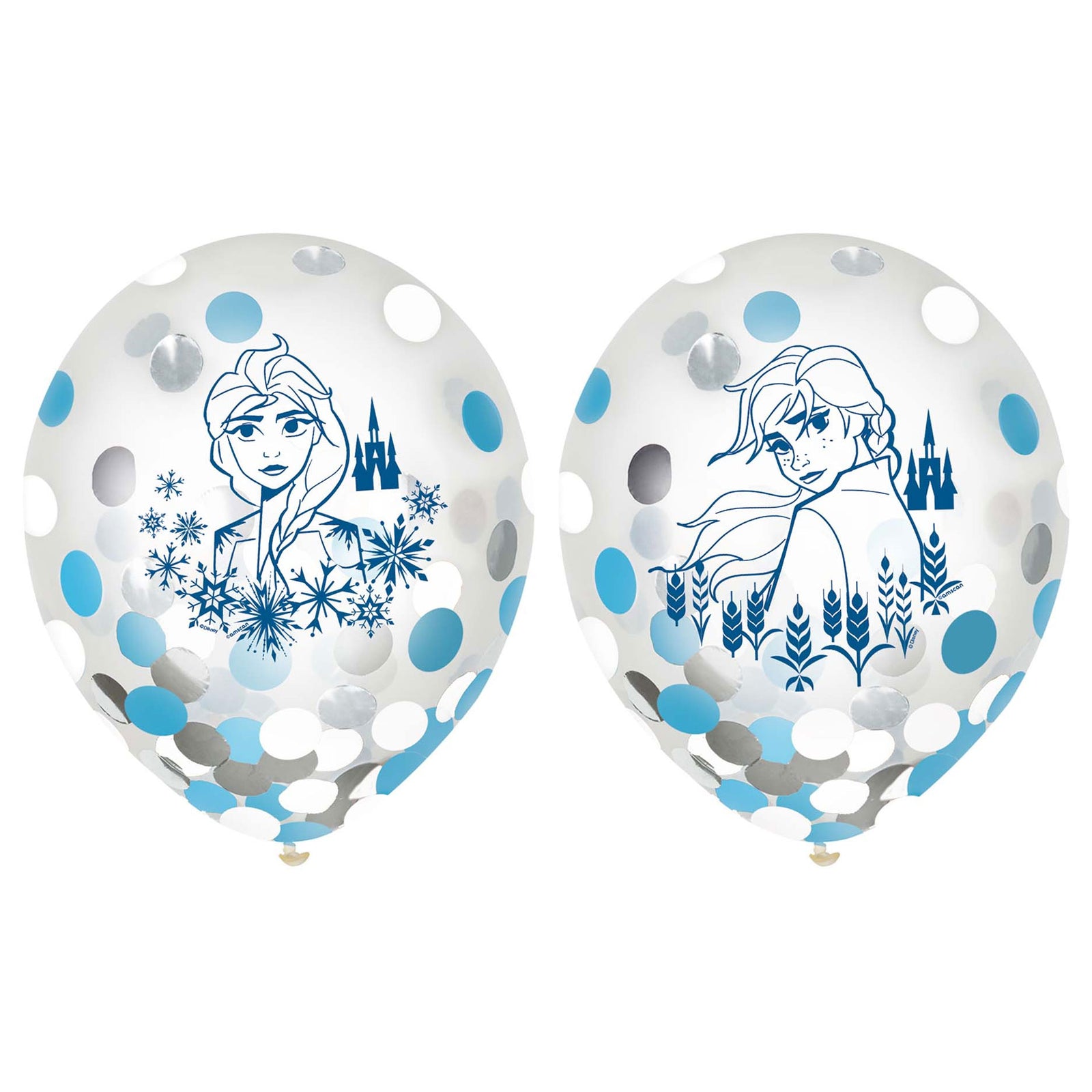 Frozen 2 12" Latex Confetti Balloons 6ct