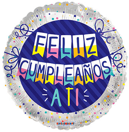 345 18&quot; Feliz Cumpleanos Ati Foil Balloon