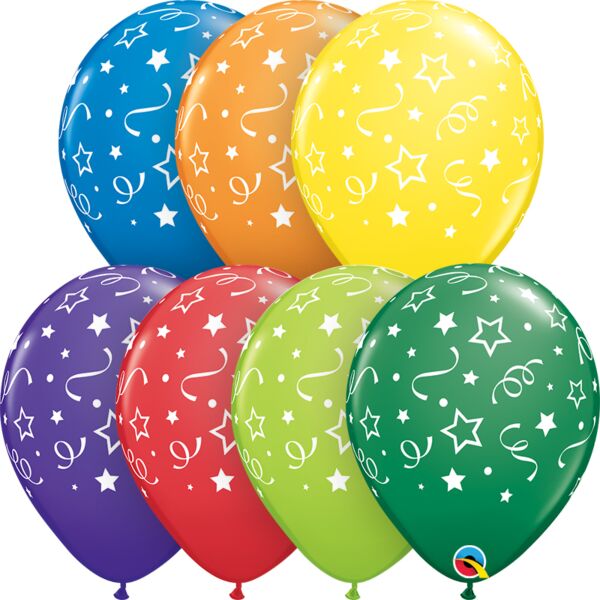 Stars Dots and Confetti Assortment Latex Balloon 1ct, 11" 