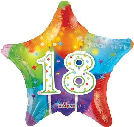 293 18&quot; Happy 18th Birthday Candles Foil Balloon