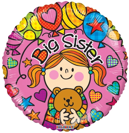 510 18&quot; BIG SISTER STARS &amp; HEARTS FOIL BALLOON