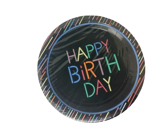 Modern Birthday neon  Plates