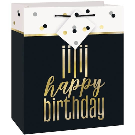 Metallic Happy Birthday Medium Gift Bag