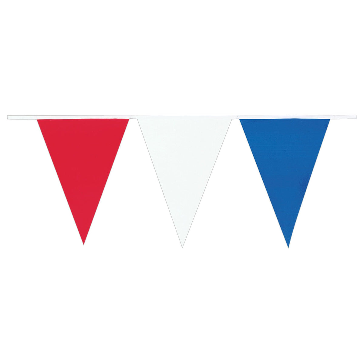 Red, White &amp; Blue Plastic Small Outdoor Pennant Banner