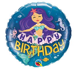 238A 18" HAPPY BIRTHDAY MERMAID FOIL BALLOON