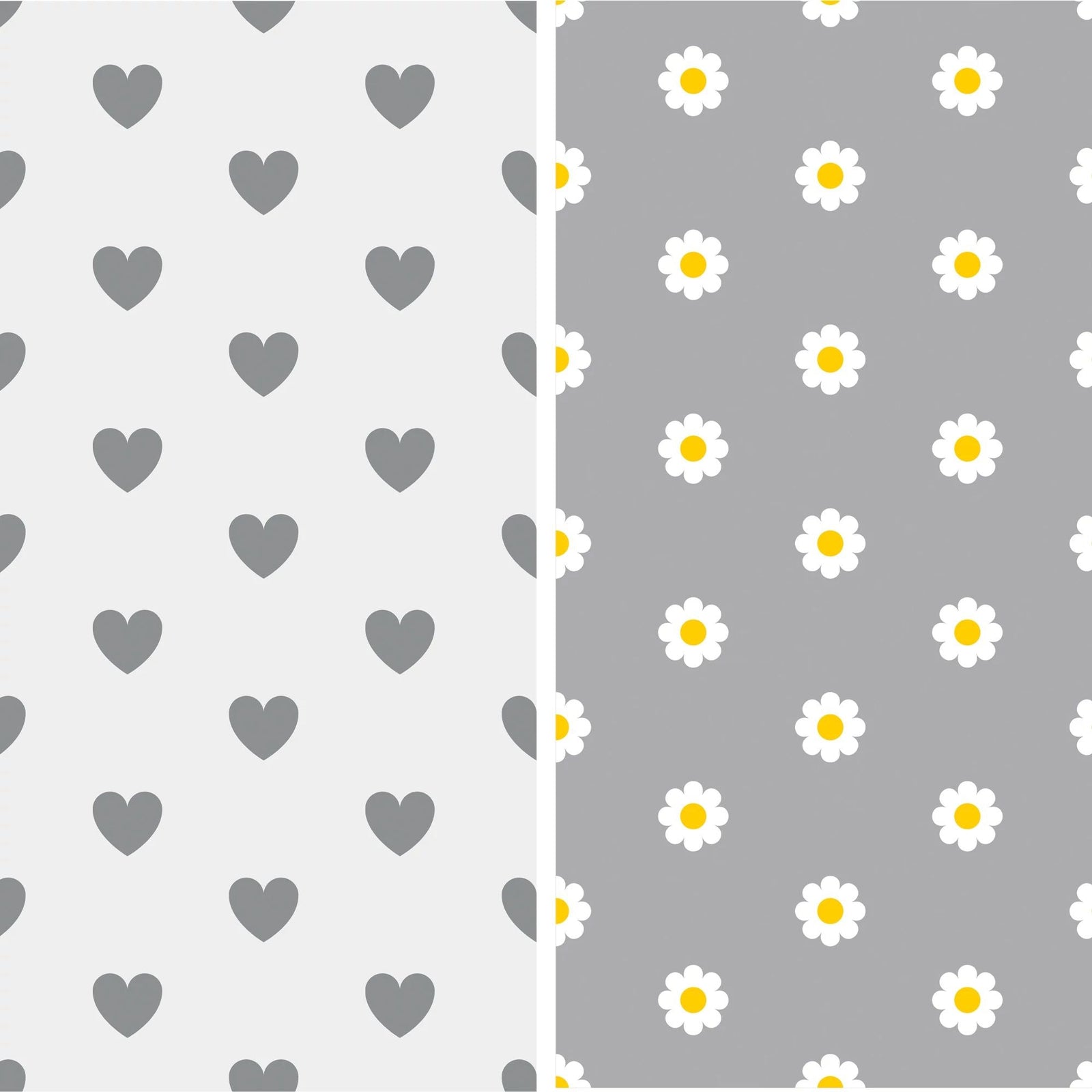 Reversible Heart & Daisy Printed Jumbo Gift Wrap