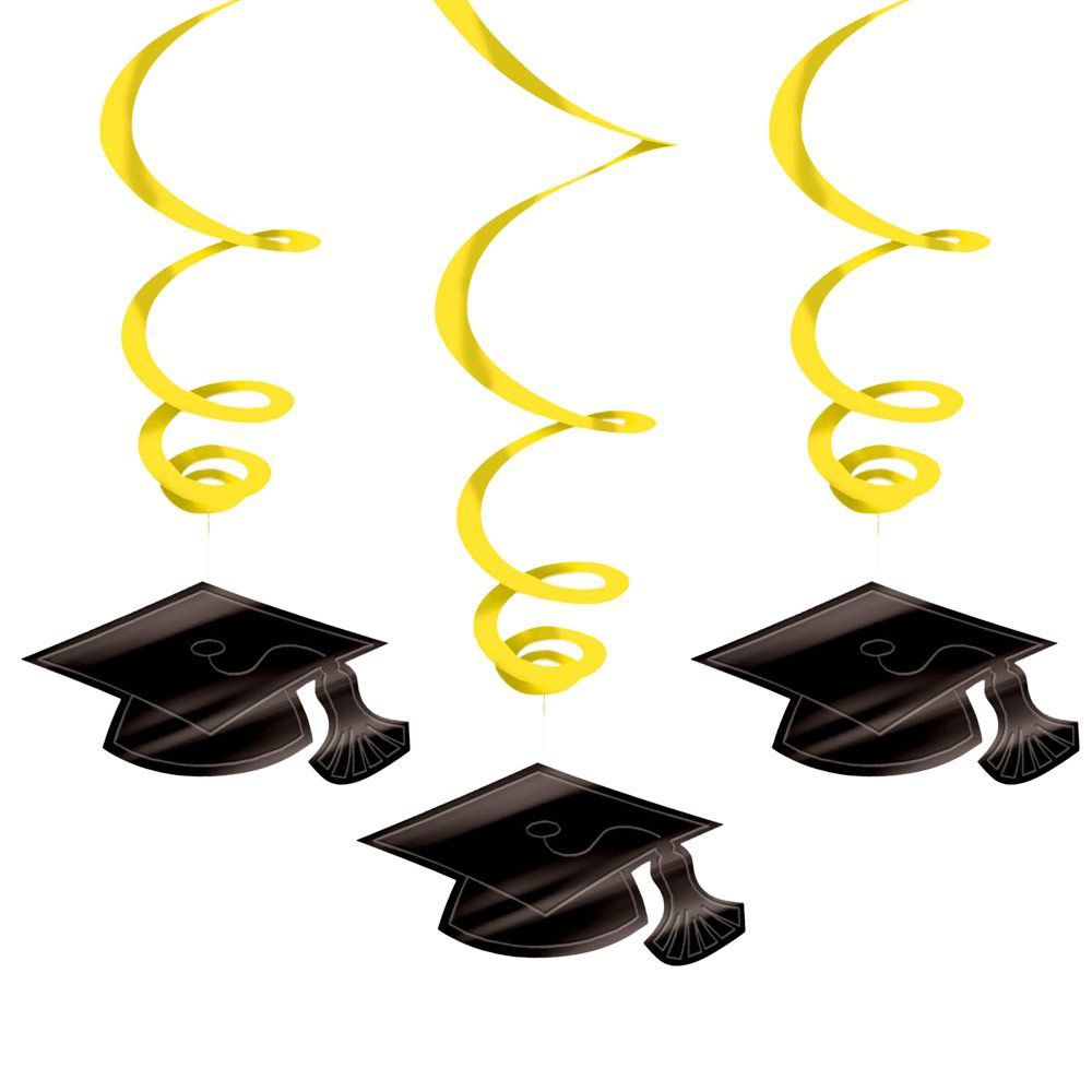 Gold Graduation Swirl Decorations