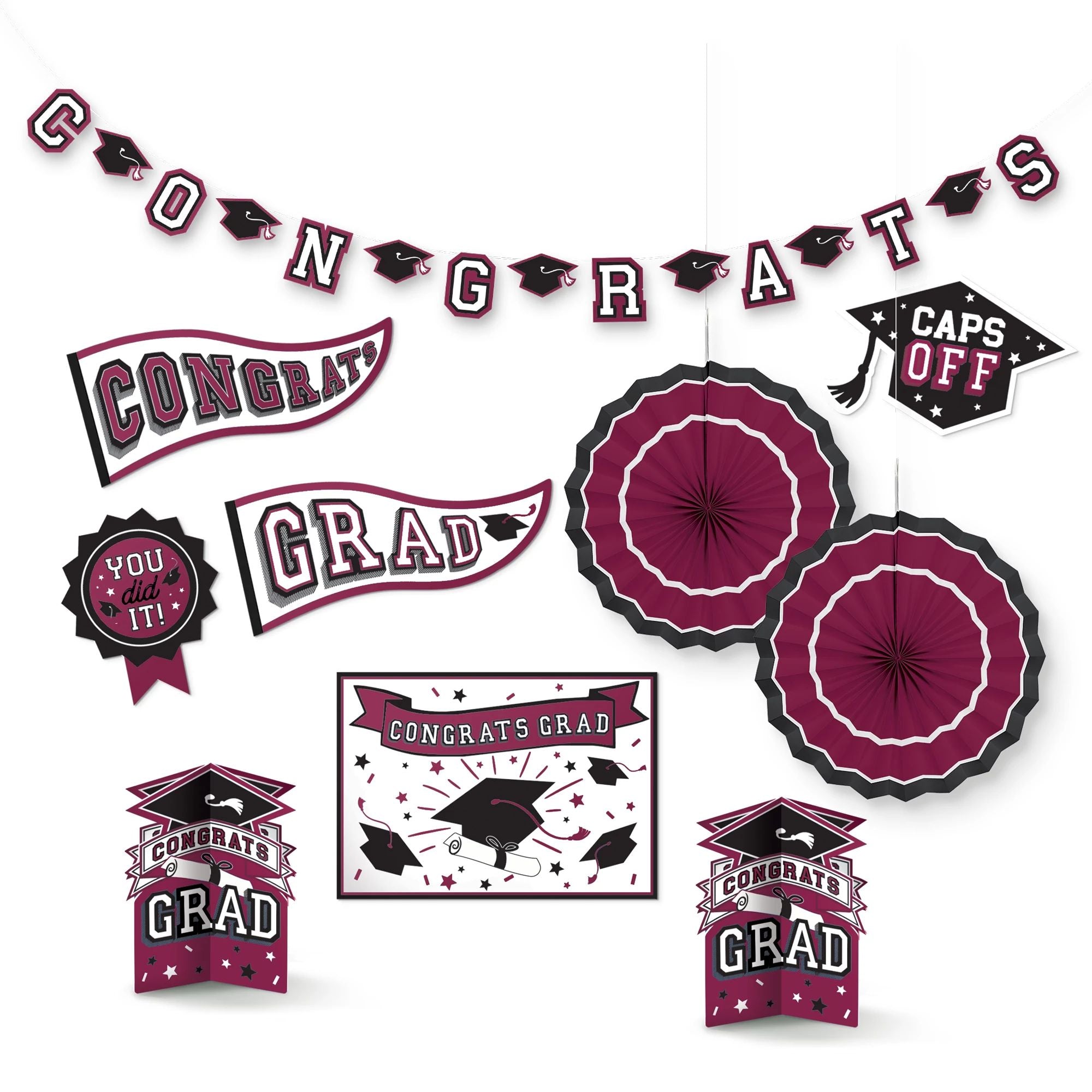 Grad Room Decorating Kit - Maroon