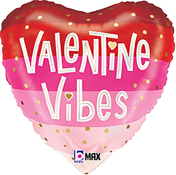 J06 18&quot; Satin Stripes Valentine Vibes Foil Balloons