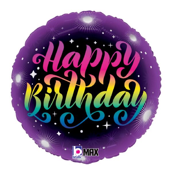 349 18" Neon Birthday Foil Balloon