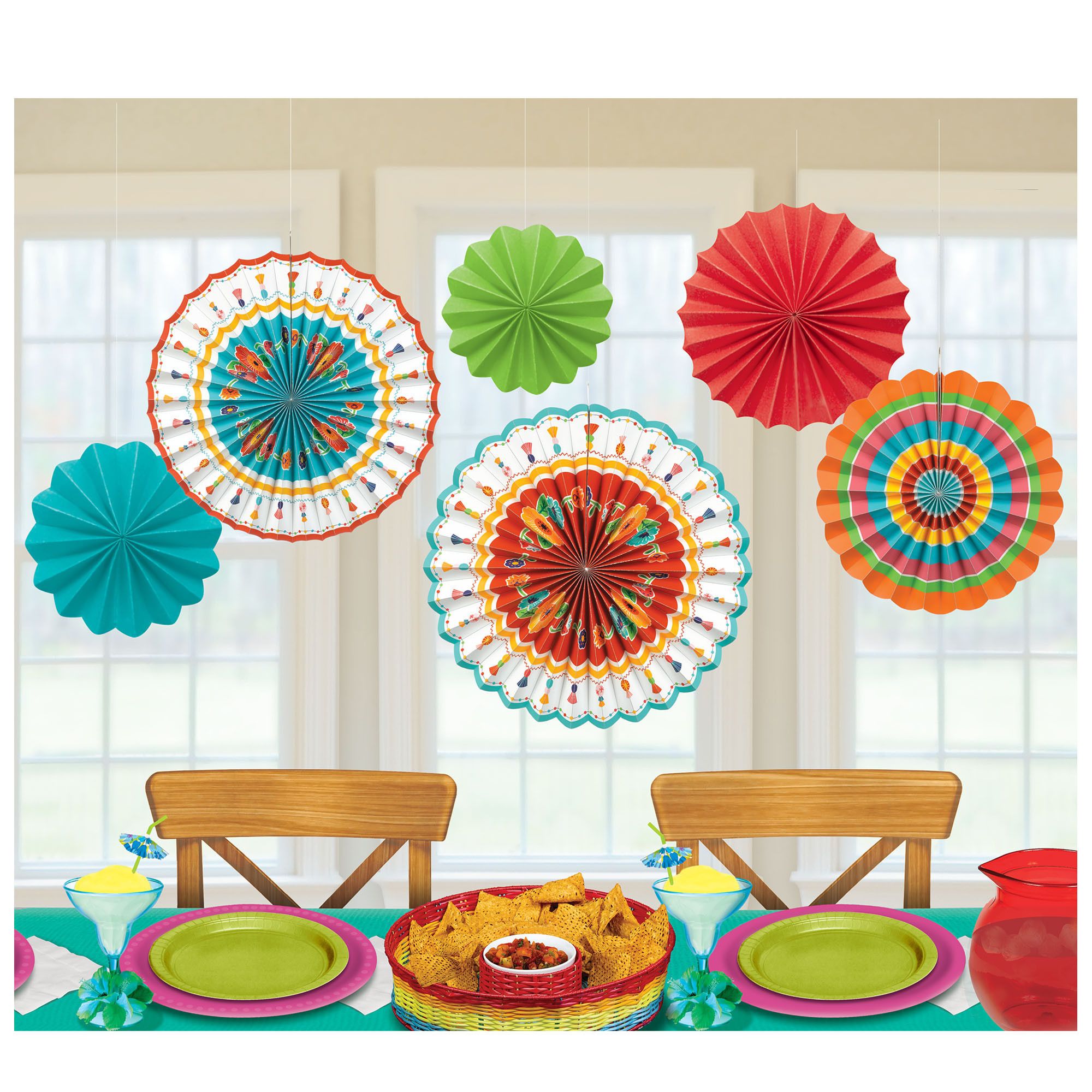 Fiesta Paper Fan Decorations