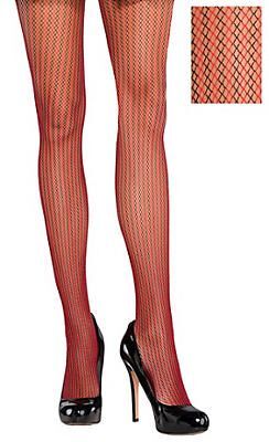 Striped Net Stockings - Red &amp; Black