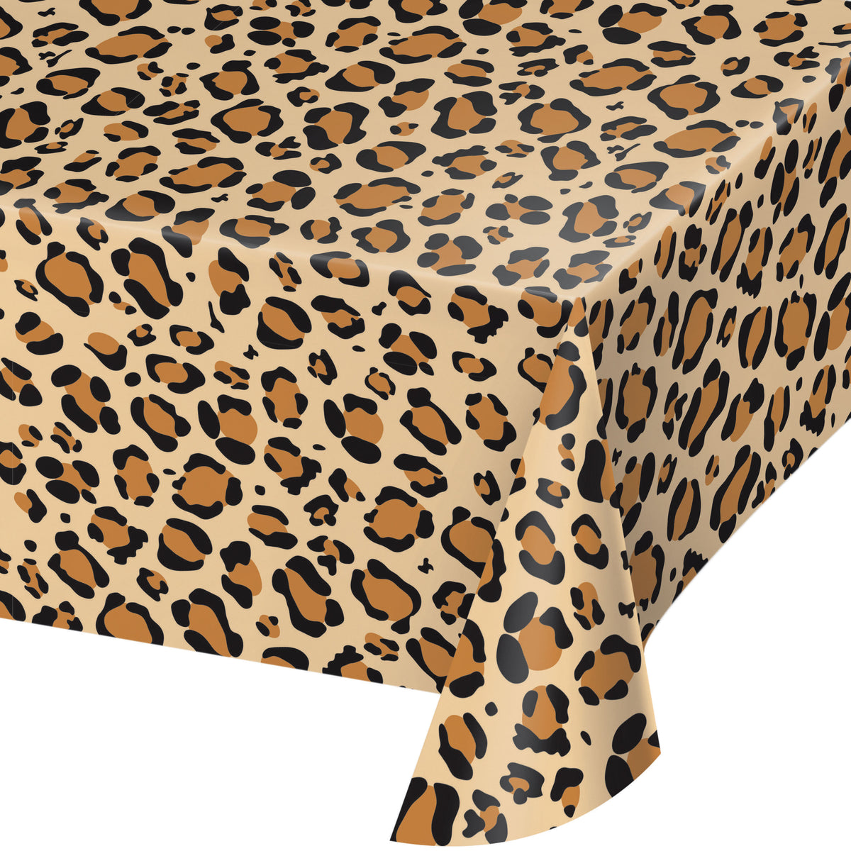 Plastic Tablecover Leopard Print 54&quot; x 108&quot;