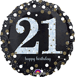 314A 18" Sparkling Birthday 21 Holographic