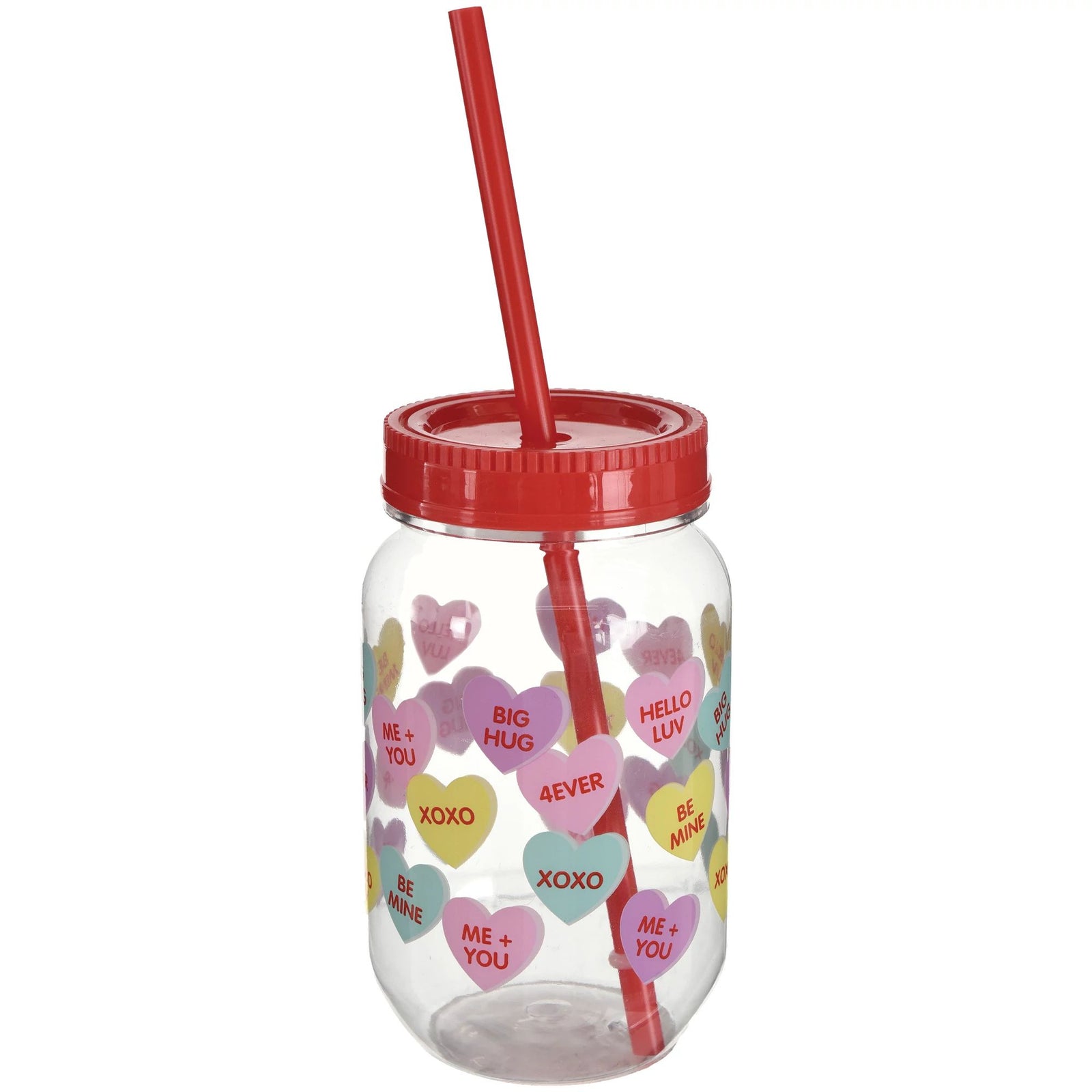 Sweetheart Scatter Mason Cup w/ Straw