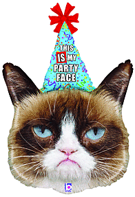 36&quot; Grumpy Cat Party Face Foil Balloon