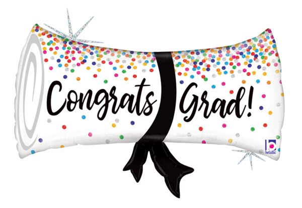 31&quot; Grad Confetti Diploma FOIL BALLOON