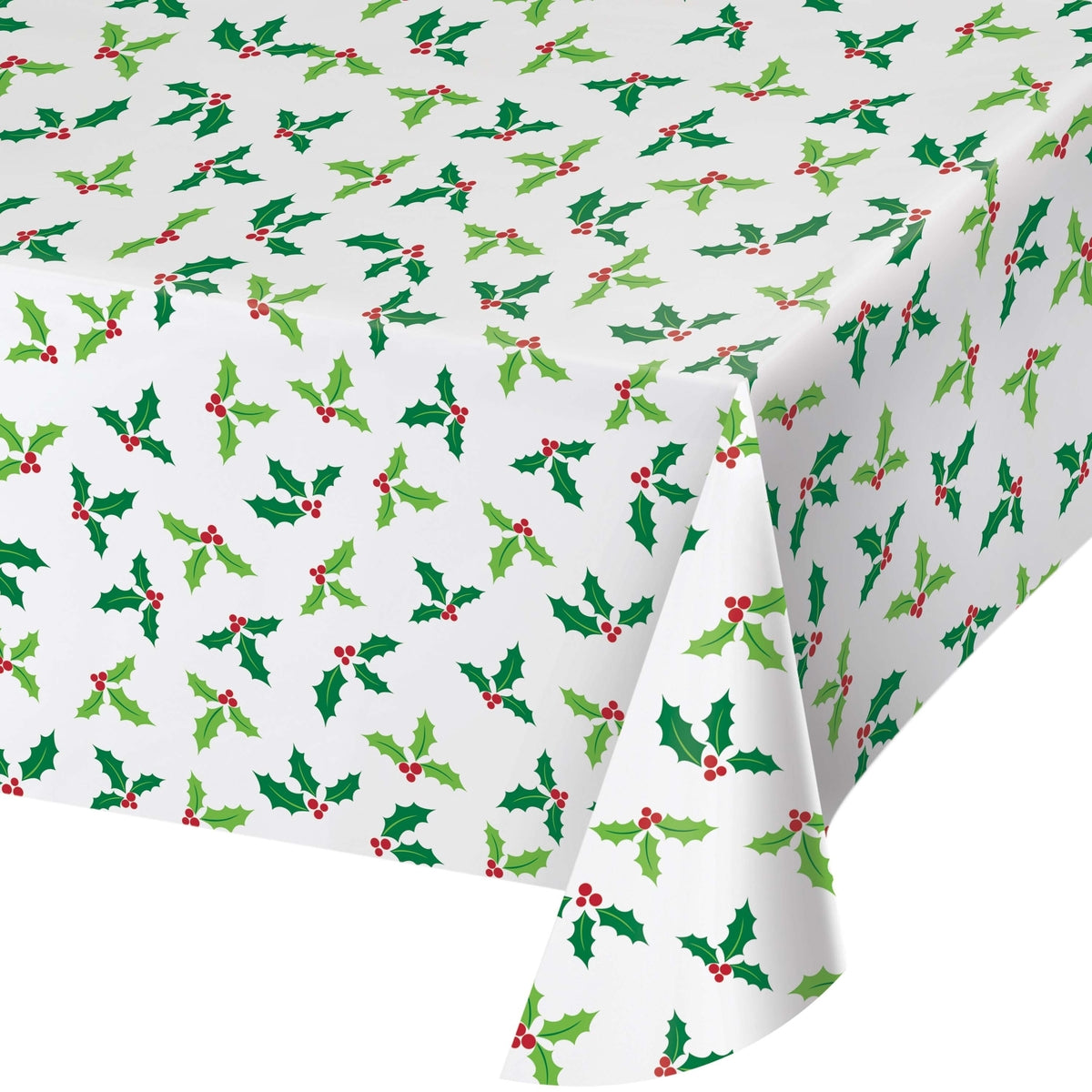 Holly Plastic Tablecover 1CT 54X108