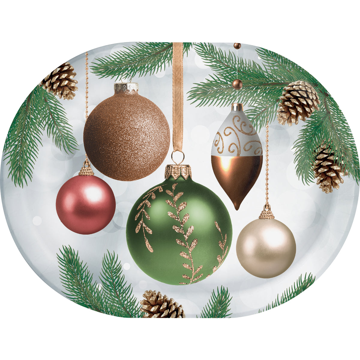 Dazzling Ornaments Racetrack Oval Platters 8 CT