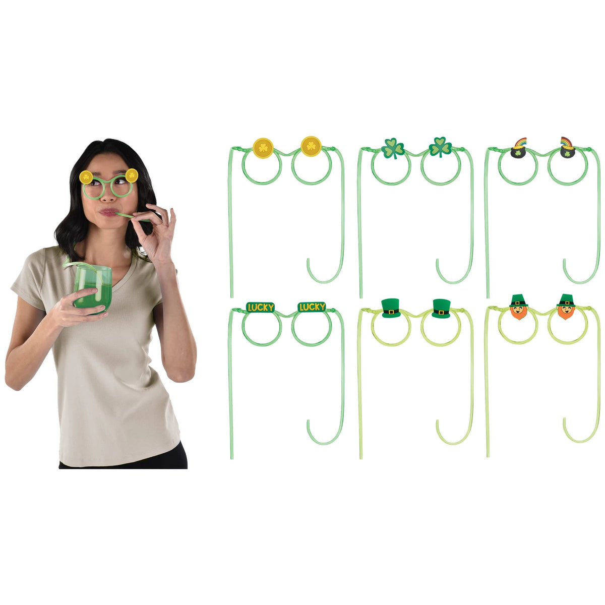 St. Pat&#39;s Funny Straw Glasses