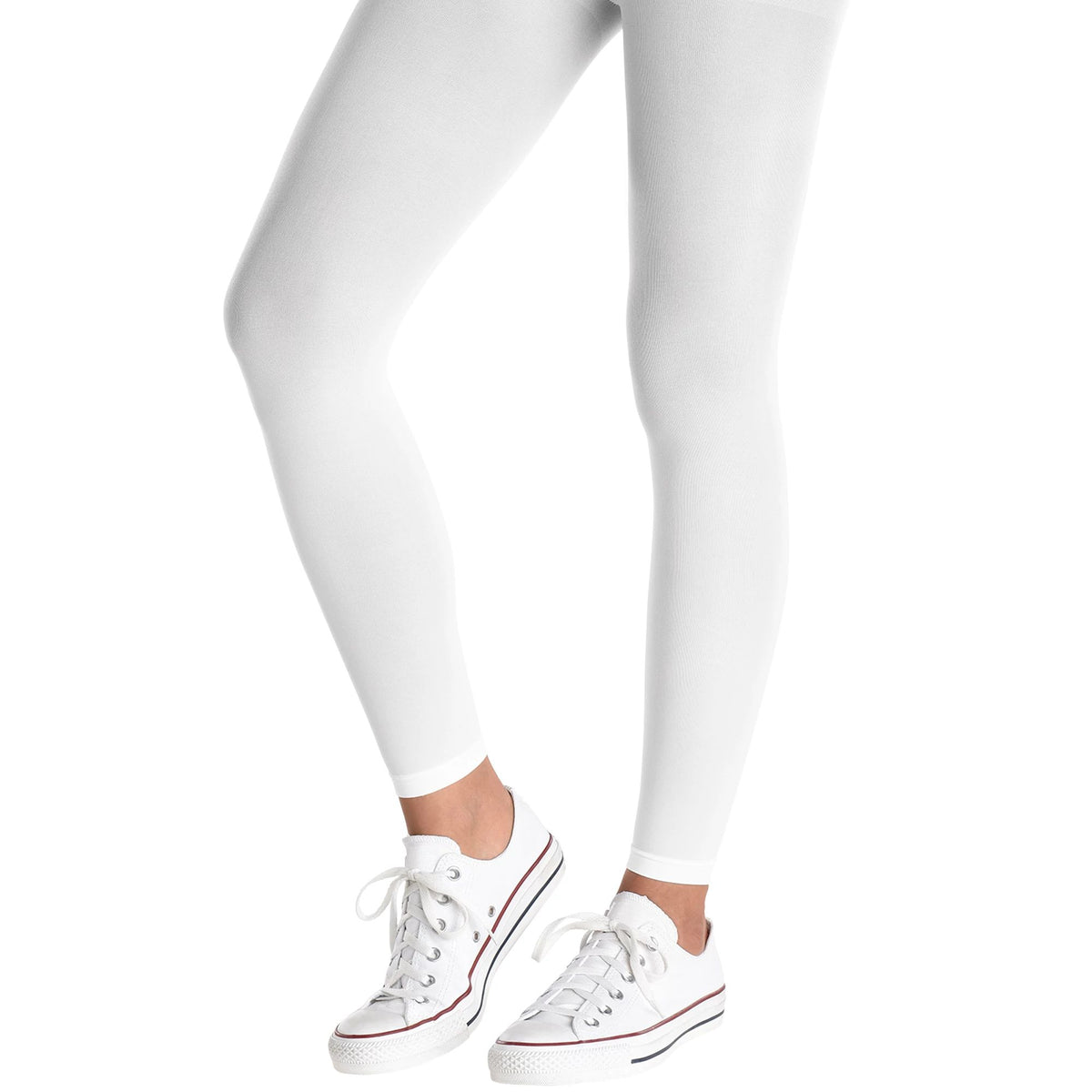 Adult - White Footless Tights