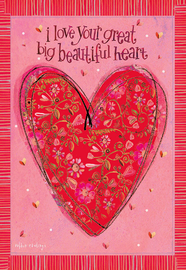 Valentine&#39;s Card - Great Big Beautiful Heart Valentine&#39;s Day Card